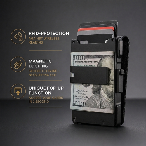 Vortanik MagVault® Minimalist Wallet - Maximum Capacity. Minimal Footprint.